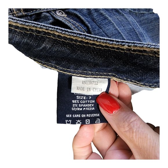 Vigold Skinny Jeans Women's Size 7 Low Rise Faded Whiskered Slub Denim Y2K - Picture 8 of 11